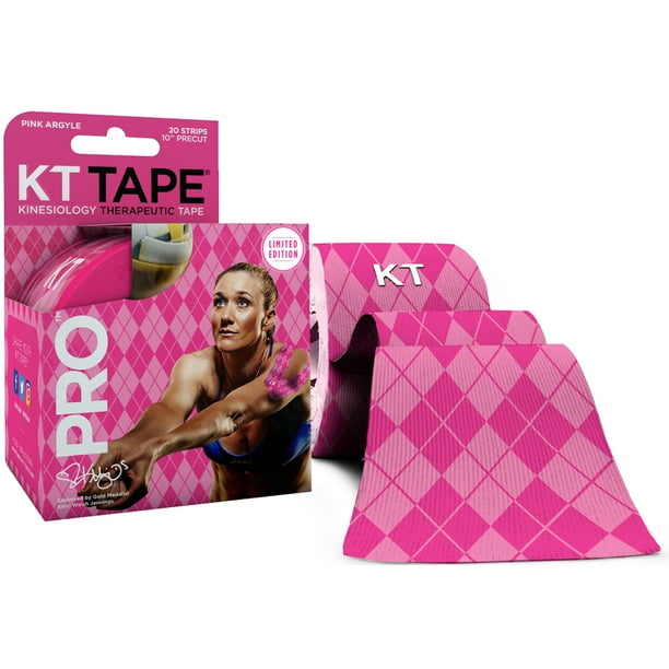 KT Tape Pro Kinesiology Therapeutic Sports Tape, 20 Precut 10 inch