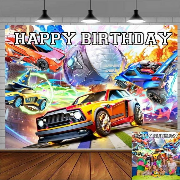Rocket League Backdrop Poster Movie Theme Background for Photography Kids Party Supplies Banner Birthday Decorations