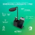thumbnail image 3 of Lampara con cargador inalambrico Acteck ENERGON LUMIMATE CI722 USB-C Negro AC-937177 Negro, 3 of 5