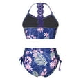 thumbnail image 2 of DPOIS Girls' Printed V-Neck Bikini Swimsuit Halter Tops with Bottoms 2 Piece Bathing Suit, 2 of 2
