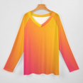 DNAGSB Colorful Bright Yellow Shift114 Modern Long Sleeve V Neck T