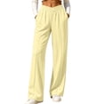 thumbnail image 1 of Pantalones Deportivos Elásticos para Mujer - Sudaderas de Otoño con Bolsillos - Pantalones Casuales de Pierna Recta de Forro Polar Suave y Liviano, M, 1 of 6
