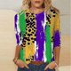 thumbnail image 1 of TaTaai Fashion Women's 3/4 Sleeve Round Neck Top, Carnival Printed Casual Blouse, Durable Fabric for Daily Home Work Occasions Gift, 1 of 5