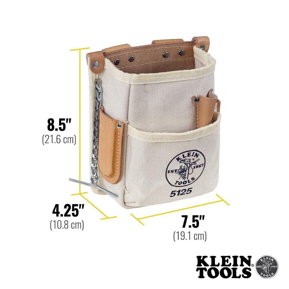 Klein Tools 5125 5 Pocket Canvas and Leather Tool Pouch Walmart