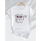 thumbnail image 3 of Women's Valentine's Day T-Shirt, "I Love You" Cat Graphic, Short Sleeve Crew Neck, Casual Knit Top,Camisetas para mujer, lindas camisetas con estampado gráfico, de manga corta, estilo casual, para ve, 3 of 7