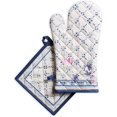 thumbnail image 1 of Faience 100% Cotton Set of Oven Mitt (7.5 Inch by 13 Inch) and Pot Holder (8 Inch by 8 Inch) for BBQ | Cooking | Baking | Grilling | Microwave | Barbecue | Spring/Summer, 1 of 8