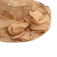 thumbnail image 3 of Cheers.US Women's Organza Church Kentcky Derby Fascinator Bridal Tea Party Wedding Hat Lace Bow Foldable Sun Hat, 3 of 4