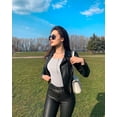 thumbnail image 2 of Women's 2 Piece Bodysuits Sexy Ribbed One Piece Long Sleeve Button Square Neck Tops Bodysuits, 2 of 3