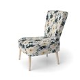 thumbnail image 3 of Designart "Elegant Ivory Seashell Florals IV" Chaise d'Appoint Rembourrée Florale Turquoise - Fauteuil Cottage pour Chambre, 3 of 7