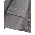 thumbnail image 5 of Women'S Coats Lapel Cropped Jacket Button Down Casual Varsity Jacket with Pockets Gray M, 5 of 9