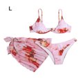 thumbnail image 2 of Naiovety Traje de baño de tres piezas para mujer, conjunto dividido estampado, traje de baño con tirantes, moda de vacaciones en la playa, traje de Deportes acuáticos Rosa L Naiovety OD021114-09, 2 of 6