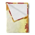 thumbnail image 2 of Harvest Soft Flannel Fleece Blanket, Mushrooms and Pumpkins with Autumn Tree Leaves Framework Bokeh Effect, Cozy Plush for Indoor and Outdoor Use, 70" x 90", Pale Yellow Orange Red, by Ambesonne, 2 of 5