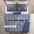 thumbnail image 3 of Mainstays Damask 5-Piece Blue Jacquard Comforter Set, King, 3 of 12