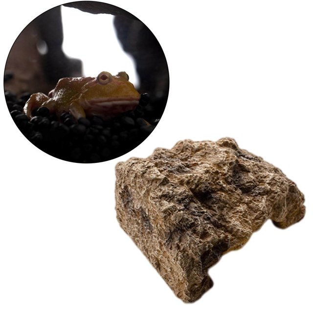 pitrice Simulation Reptile Hiding Cave Hole Adornment Artificial for Turtle Tortoise Small