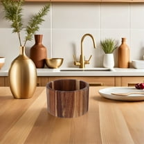 OUNONA Acacia Wood Utensil Holder Brown Kitchen Organizer for Countertop Farmhouse Decor