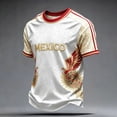 thumbnail image 2 of Mexico Soccer Jersey Shirts for Men 2026 Country Team Short Sleeve Crew Neck 2D Graphic Football Shirt Retro Streetwear Top, White L, 2 of 4
