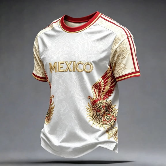 2026 Soccer Jerseys Shirts for Men Country Team Short Sleeve Crew Neck Fan International Football Shirt Retro Streetwear Top, White L