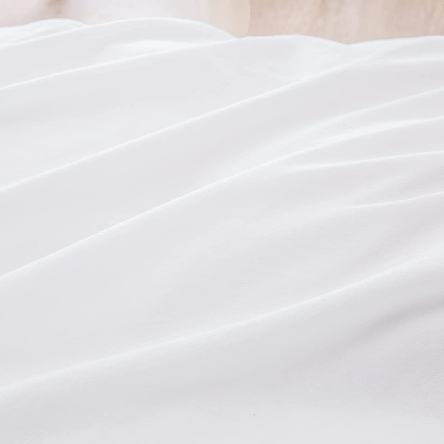 BESTOUCH Duvet Cover Set Full 100% Washed Cotton Linen Feel Soft Chic Lightweight 3Pcs (Bright White, 80"x90")