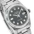 thumbnail image 3 of Pre-Owned Rolex Datejust 36MM 16234 Black Diamond Dial Fluted Bezel Stainless Steel Oyster Bracelet, 3 of 8