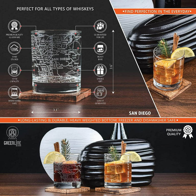 San Diego Whiskey Glasses - 2 Set