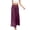 Purple, variant on Fesfesfes Women Pant Fashion Casual High Waist Elastic Waist Solid Color Ruffle Wide Leg Long Pants