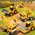 thumbnail image 4 of Chuvikid 4 Pcs Construction Truck Toy,Friction Powered Construction Truck Toys with Excavators,Cranes,Bulldozer,Road Roller,Gifts for Boys Ages 3-8, 4 of 7
