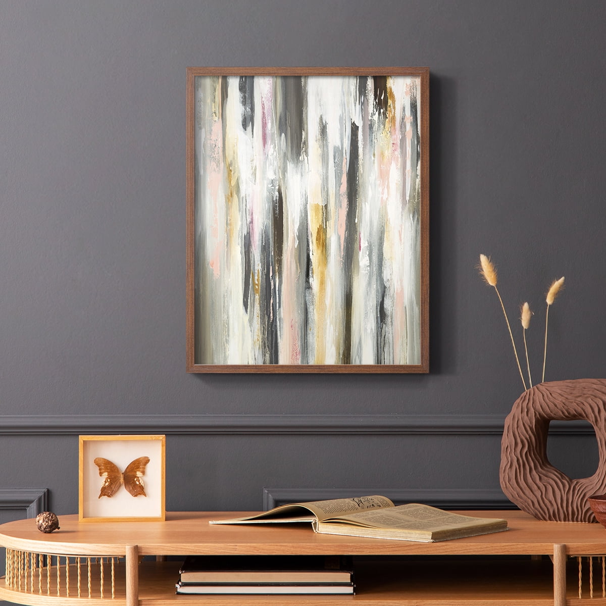 Color Ripple II Framed Print in Brown Solid Wood Framed Print No Nail Hanging