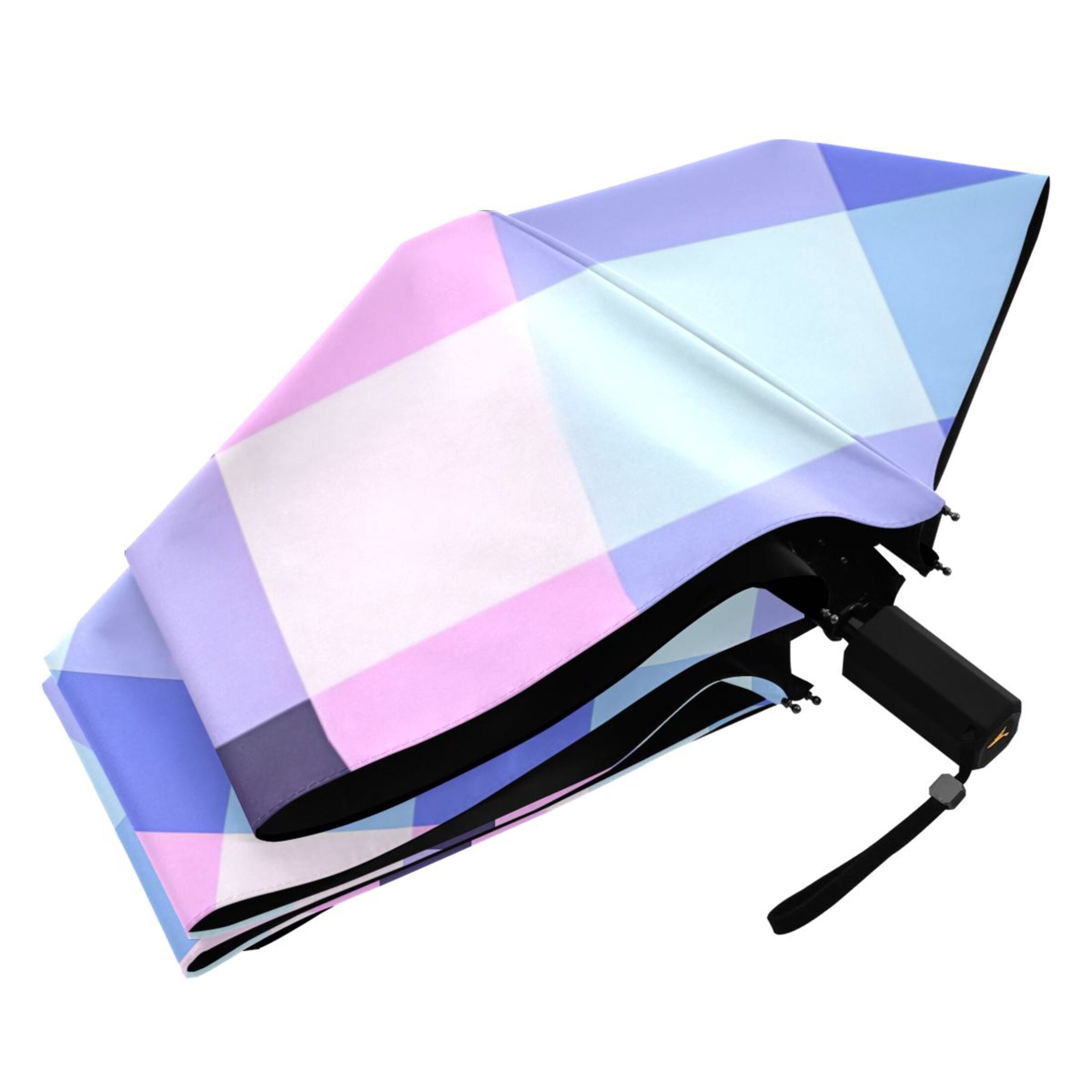 ALAZA Checkered Plaid-a5 UPF 50+ Compact Folding Umbrella for Rain Travel Umbrella Packable
