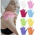 thumbnail image 2 of 4 Pcs Shower Gloves, Exfoliating Gloves, Exfoliating Mitt, Exfoliating Body Scrub, Loofah Bath Gloves for Men, Women (White 4Pcs), 2 of 5