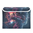 thumbnail image 7 of Yayeee Collapsible Cube Storage Bin with Lid Fabric Closet Decorative Basket with Handles, Glowing Jellyfish, 7 of 7