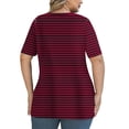 thumbnail image 4 of Tops de Manga Corta de Tamaño Más de las Mujeres, Blusas de Cuello en V Impresas de Verano de Moda para Uso Casual, Diario Y de Fiesta, 4 of 7