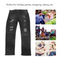 thumbnail image 3 of Pantalones Desgastados Ajustados, Pantalones Casuales De Moda Con Botones Y Cremallera Con Bolsillos Para Viajar, 3 of 7