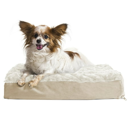 UPC: 0815181022525 | FurHaven Pet Products Ultra Plush Deluxe Orthopedic Pet Bed for Dogs & Cats – Cream  Small
