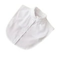 thumbnail image 1 of pitrice 1/2/3 Simple Design Solid Color False Collar Formal Fashion Chiffon Fake Half Shirt Decorative Detachable Lapel Clothing Decor White Stand 2PCS, 1 of 6