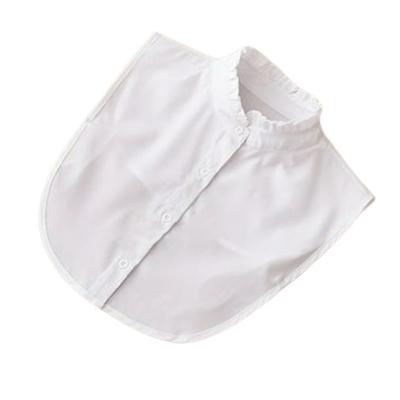 Minnieouse Mujeres diseño simple cuello falso niñas Formal chifón falso media camisa desmontable solapa ropa decoración soporte blanco Type2 NO2