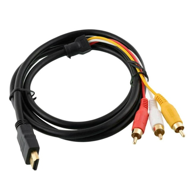 Adaptador de Cable de audio y video Baoblaze macho a 3 AV para TV HDTV negro