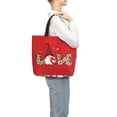 thumbnail image 3 of Sigee Love Gnomes Print Large Capacity Zippered Tote Bag - Durable, Stylish and Versatile for Everyday Use, 3 of 9