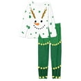 thumbnail image 4 of Suhoaziia Sleepwear for Women Pajama Set Snug-Fit Pajamas Top and Pants Size 5XL,Leisure Elastic Softness Long Sleeve Indoor Christmas Snowman Round Neck Loungewear, 4 of 5