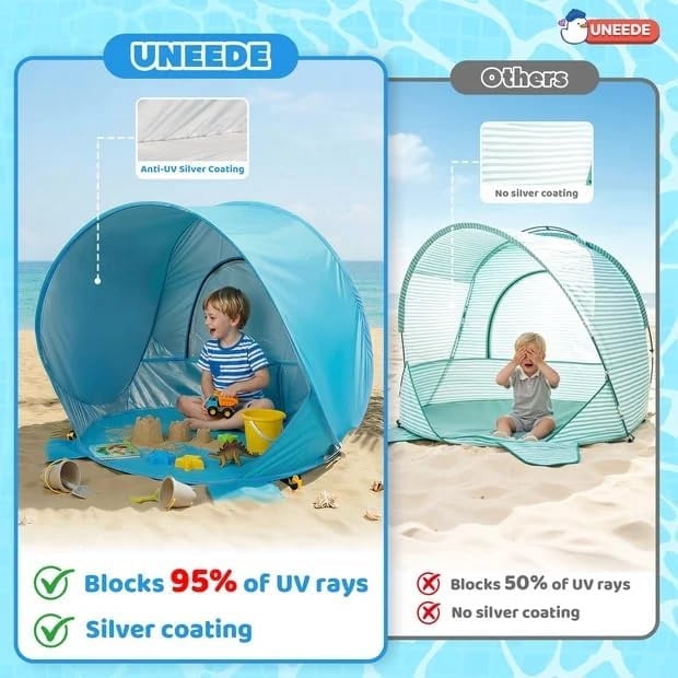Baby Beach Tent Pop Up Baby Tent with UV Protection, Portable Infant Shade Canopy, Must-Have Beach Baby Essentials