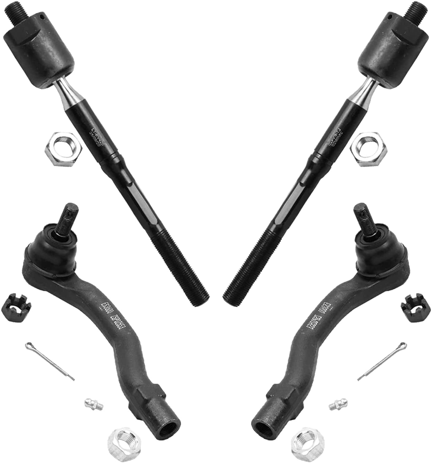 Detroit Axle All (4) Front Inner  Outer Tie Rod End Links Replacement  for 2002-2003 Toyota Camry Lexus ES300 4pc Set