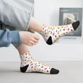 thumbnail image 2 of Fuzoiu Cartoon Birds & Flowers Print Adult Socks, Crew Moisture-wicking Socks, Unisex Cushion Crew Socks,Casual Sports Ankle Socks, 2 of 7