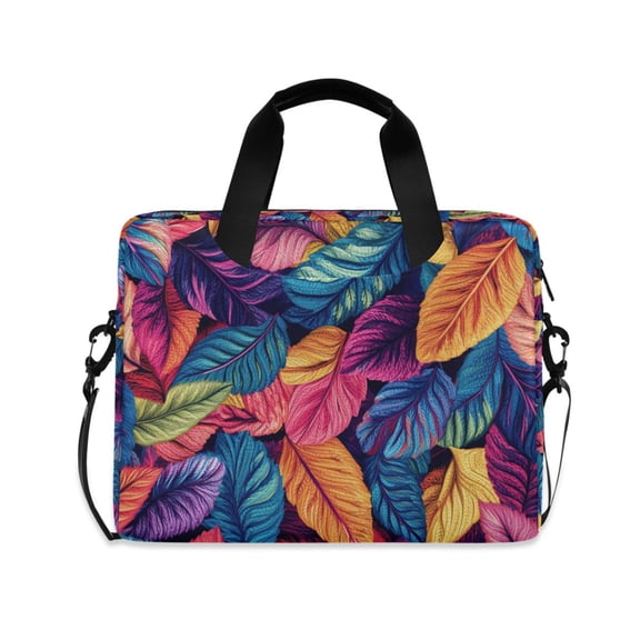 FORMRS 16" Laptop Sleeve Bag Carrying Case with Handle Travel Shoulder Briefcase, Colorful Art Leaves Pattern