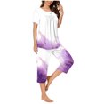 thumbnail image 2 of Womens Pajama Sets Women's Short Sleeve Sleepshirt And Pants Sets Loungewear Pajamas With Pockets Gift for Women, 2 of 6
