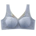thumbnail image 2 of YWDJ Lace Bras for Women Push up Pullover Comfortable Bras No Wires Bras Wide Strap Full Coverage Wrap Sleep Bras Padded Plus Size Lace Comfortable Bras Comfy Bras Gray L, 2 of 3