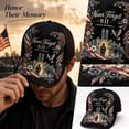 thumbnail image 5 of Never Forget 9/11 Patriotic Cap We Will Remember Twin Towers Floral USA Flag Embroidered Adjustable Baseball Hat for Men Women, 5 of 5