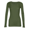 thumbnail image 2 of Women's Long Sleeve T-shirt Going Out Tops For Women Fall Long Sleeve Lightweight Tops Ribbed Crew Neck Shirts Winter Trendy Travel Clothes,Green Women's Long sleeve T-shirt S, 2 of 6