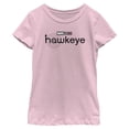 thumbnail image 1 of Marvel Hawkeye Yellow Title Logo Girls T-Shirt, Light Pink, X-Large, 1 of 4