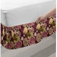 thumbnail image 2 of Modern Bed Skirt, Paris Landmark Eiffel Tower Leaves with Maroon Color Backdrop, Elastic Bedskirt Dust Ruffle Wrap Around for Bedding Decor, 4 Sizes, Pale Green Purple, by Ambesonne, 2 of 2