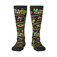 thumbnail image 1 of Fotbe Mardi Gras3 Calcetas Divertidas Estampadas para Hombre y Mujer, Calcetas de Algodón hasta la Rodilla para Caminar, Correr, Enfermería y Embarazo, 1 of 6