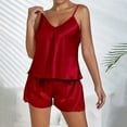 thumbnail image 2 of Satin Pajama Set for Women Two Piece Cami Top and Shorts Pj Set Lounge Wear for Women Womens Pajamas, 2 of 7